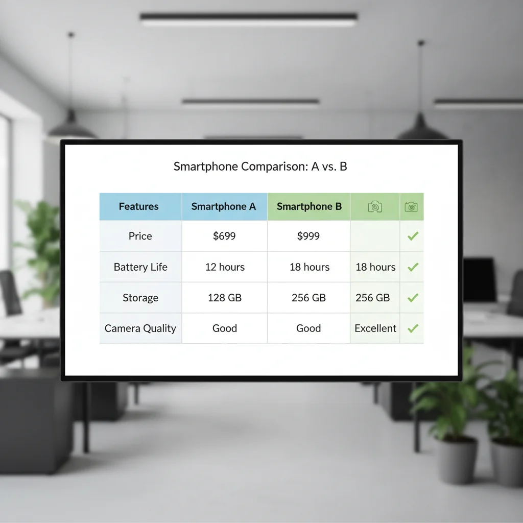 Comparison chart