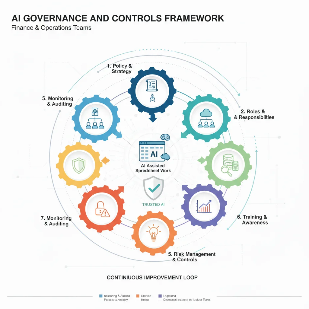 Governance and controls framework for AI-assisted spreadsheet work in finance and operations teams
